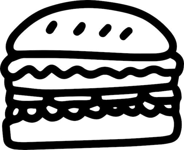 dibujo de hamburguesa a mano dibujado simple ilustración