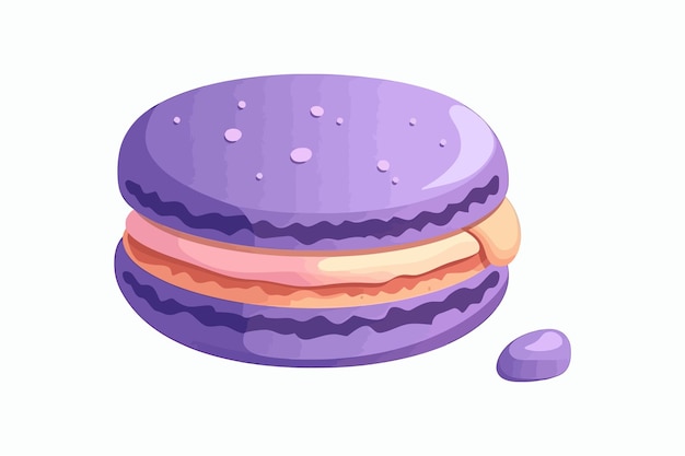 Un dibujo de una hamburguesa morada con mermeladas moradas y moradas.