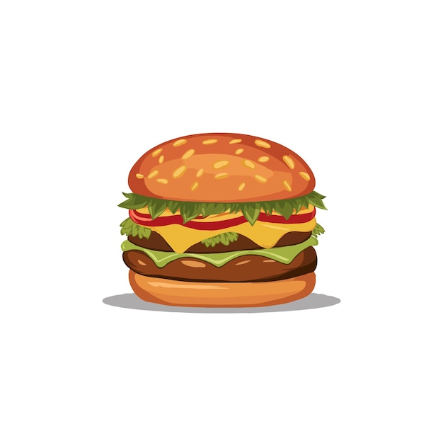 Un dibujo de una hamburguesa con las palabras hamburguesa en él vector