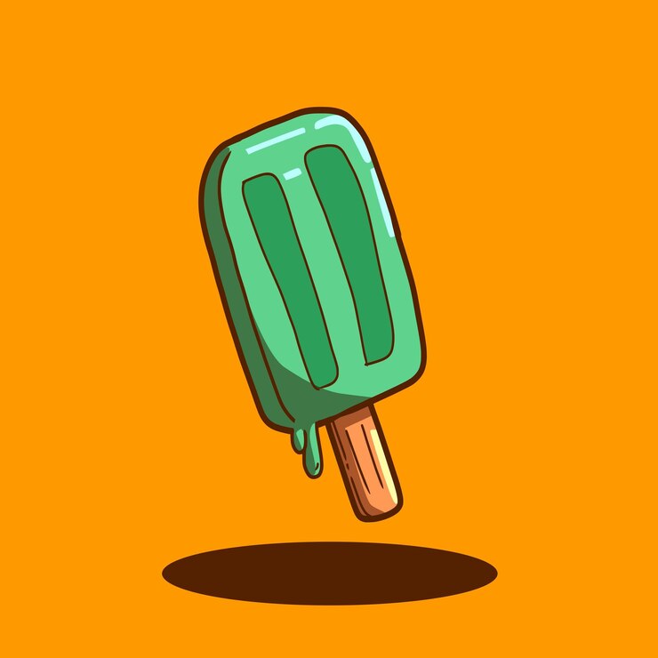 un dibujo de un helado con una pegatina en él