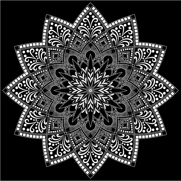 Dibujo de henna Mehndi patrón circular de mandala para decoración de tatuaje cartel o pintura de producto de primera calidad