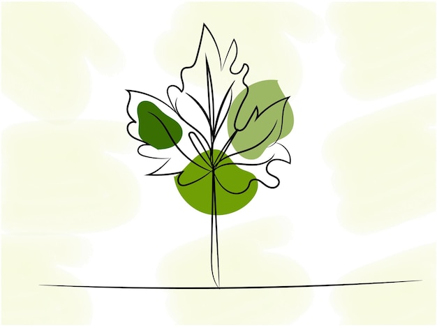 Vector un dibujo de una hoja con una hoja verde en ella