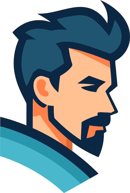 un dibujo de un hombre con barba y bigote