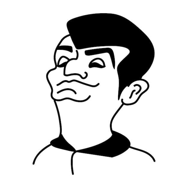 un dibujo de un hombre con bigote y bigote
