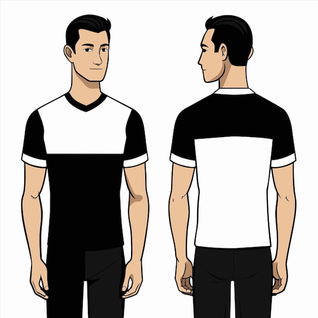 un dibujo de un hombre con una camisa blanca y negra que dice "el tipo lleva una camisa branca"