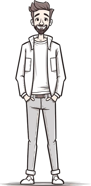 un dibujo de un hombre con una camisa en el pecho
