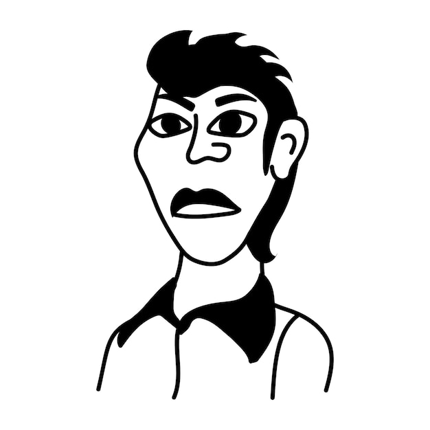 un dibujo de un hombre con una cara que dice la palabra cita en él