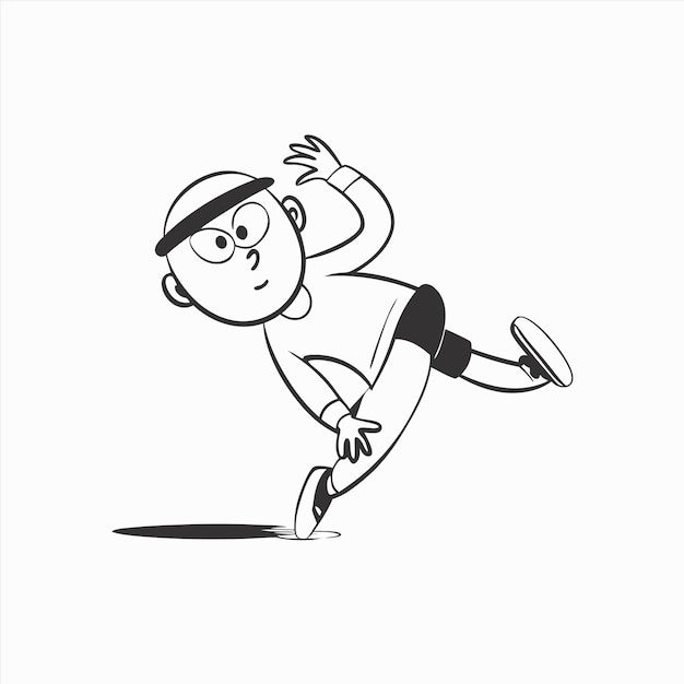 un dibujo de un hombre corriendo con una banda en la cabeza