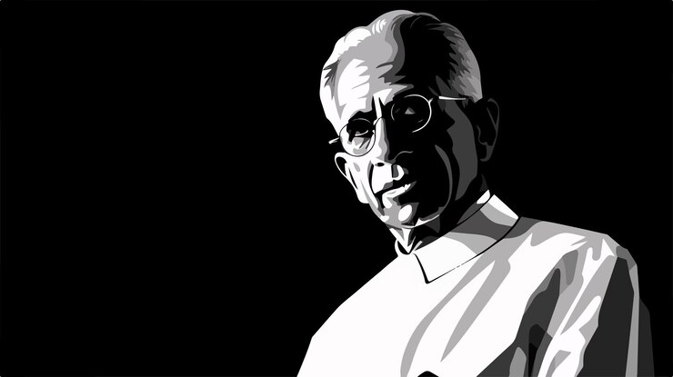 Vector un dibujo de un hombre con gafas y una camisa blanca