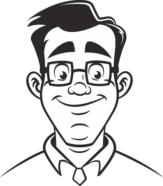 un dibujo de un hombre con gafas y un pajarito