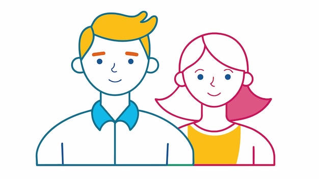 un dibujo de un hombre y una mujer con una camisa azul que dice la palabra cita en él
