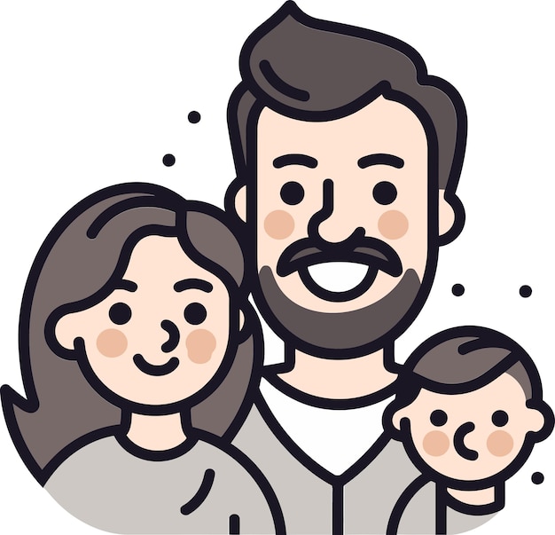 un dibujo de un hombre y una mujer sosteniendo un bebé