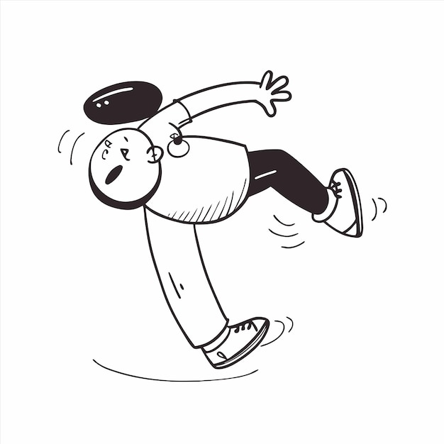 un dibujo de un hombre en una patineta con una cara en él