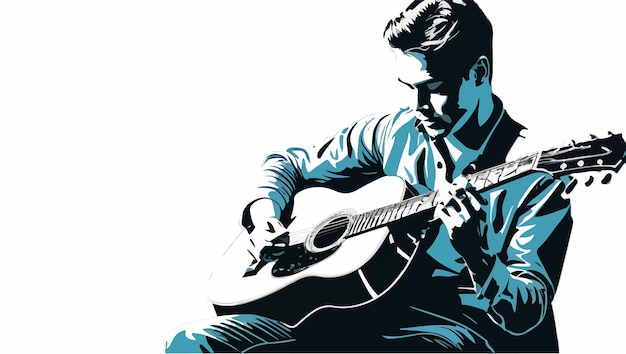 Vector dibujo de un hombre tocando la guitarra