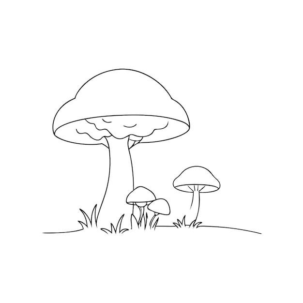 Un dibujo de un hongo con un dibujo de hongo
