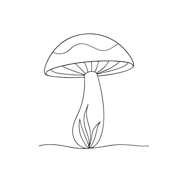 un dibujo de un hongo con una flor en él