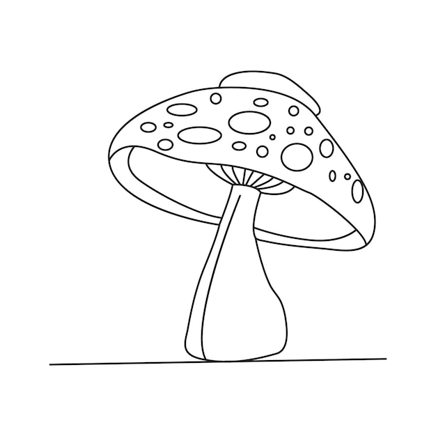 un dibujo de un hongo con un hongo encima
