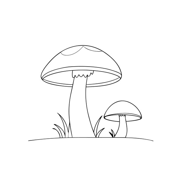 un dibujo de un hongo con una línea a través de él
