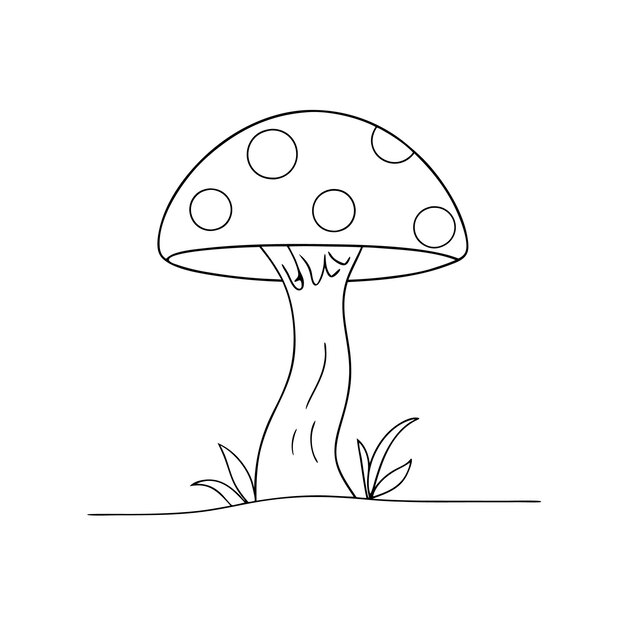 un dibujo de un hongo con puntos en él