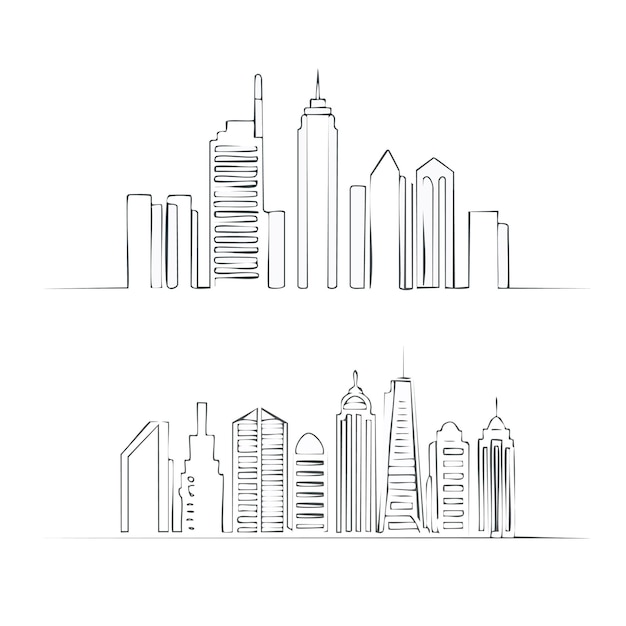 dibujo de un horizonte de la ciudad