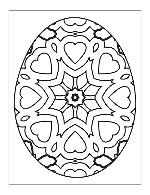 Dibujo de Huevo de Pascua con Estampado Floral para colorear Dibujo de Huevo de Pascua Estampado para colorear