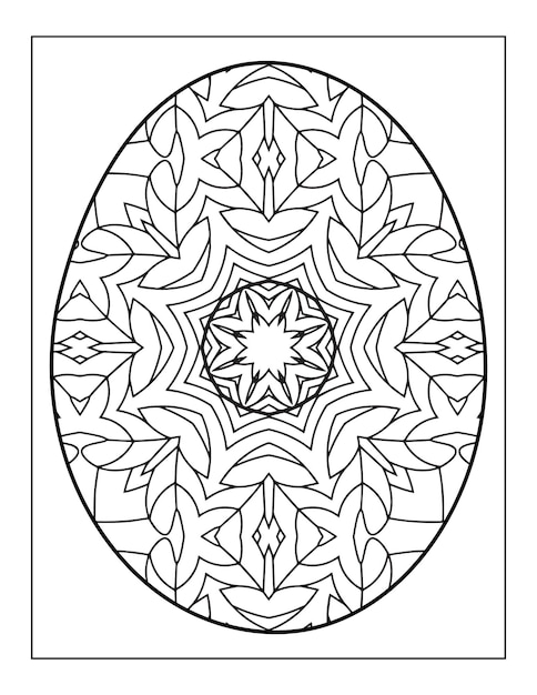 Dibujo de Huevo de Pascua con Estampado de Flores para adultos para colorear para adultos