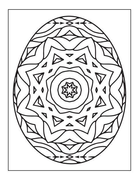 Dibujo de Huevo de Pascua con Estampado de Flores para Adultos para colorear