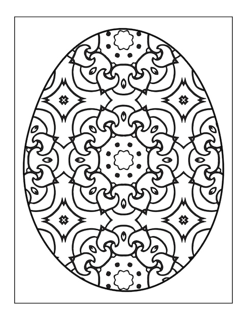 Dibujo de Huevo de Pascua con Motivos Florales para colorear