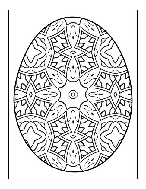 Dibujo de Huevo de Pascua con Motivos Florales para colorear