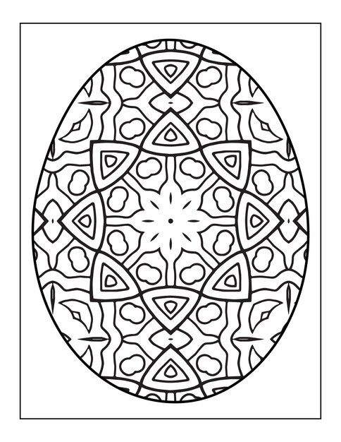 Dibujo de Huevo de Pascua con Motivos Florales para colorear