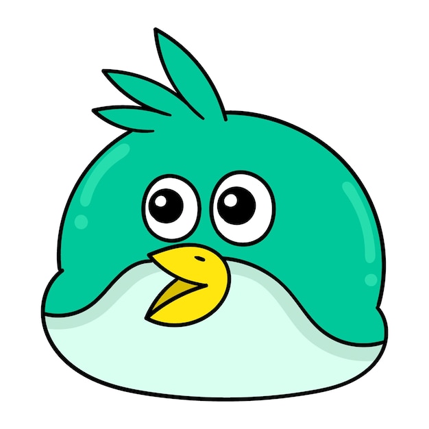 Vector dibujo de icono de garabato de cabeza de pollito de cara feliz