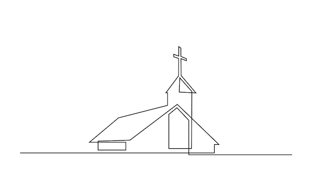 Un dibujo de la iglesia aislado en fondo blanco
