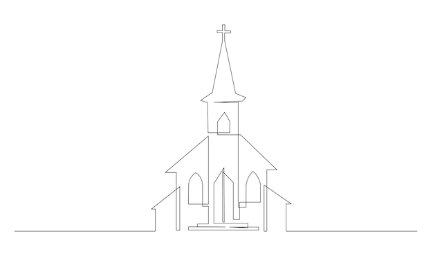 Un dibujo de la iglesia aislado en fondo blanco