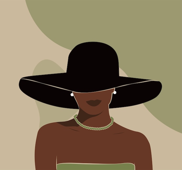 Dibujo de ilustración de mujer minimalista y retrato de mujer en vector de ilustración de estilo boho