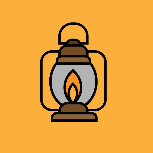 dibujo de ilustración vectorial de la luz del campamento
