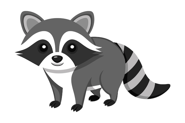 dibujo de una ilustración vectorial de un mapaches lindo