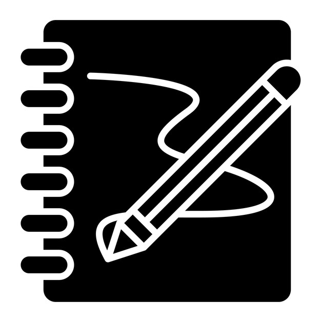 Dibujo de ilustraciones negras sólidas de glifo