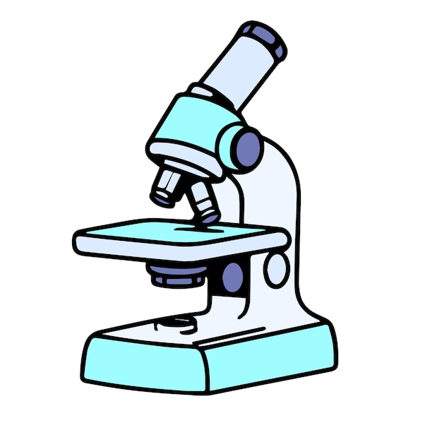 Vector un dibujo de una imagen vectorial de icono de microscopio se puede utilizar para nerd