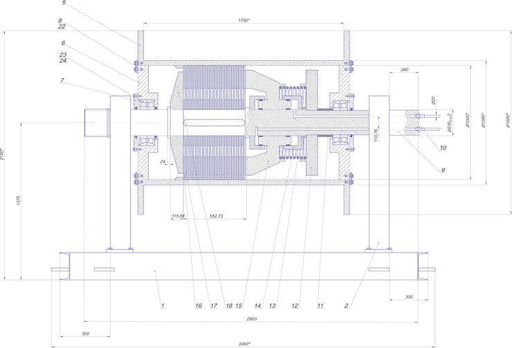 Vector dibujo de ingeniería de equipos industriales.