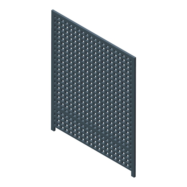 Dibujo isométrico del panel de la valla de malla metálica