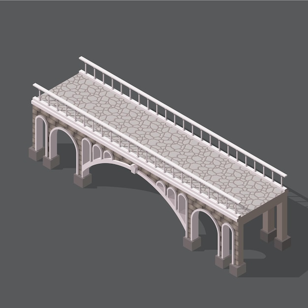 Dibujo isométrico de un puente de piedra