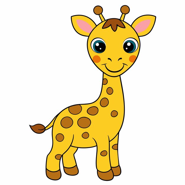 un dibujo de una jirafa con una jirafa en él