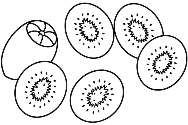 un dibujo de un kiwi con las palabras " melón " en él