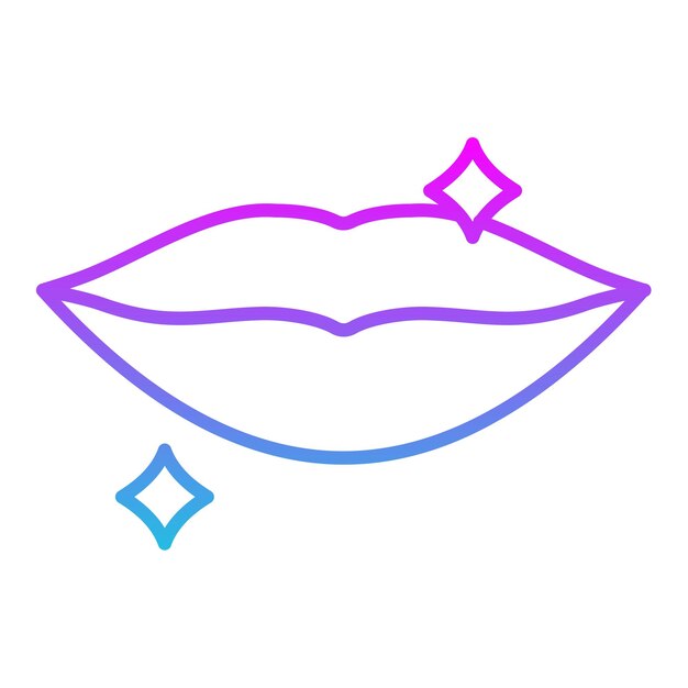 un dibujo de labios con un corazón azul en él