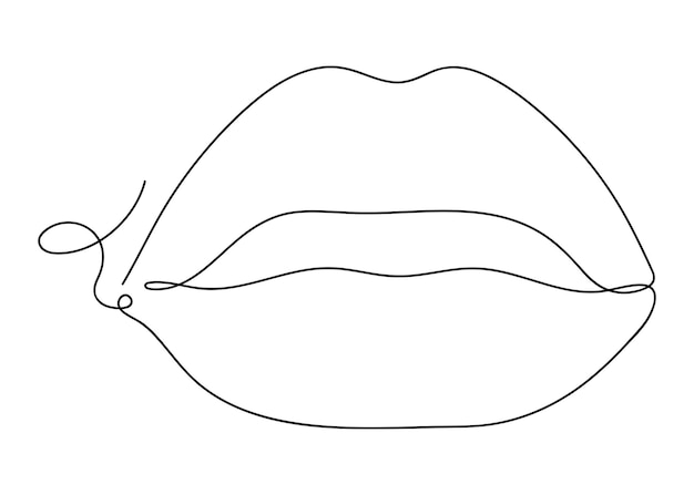 Dibujo de labios sin fin