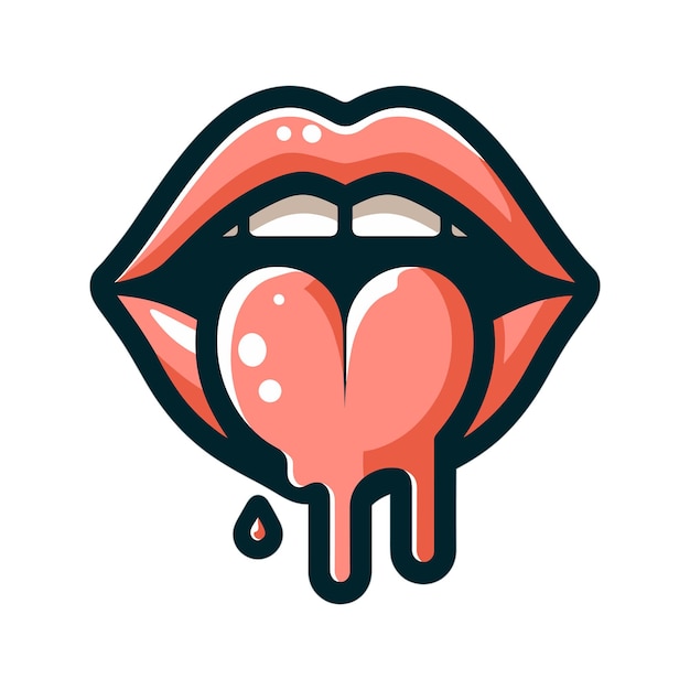 un dibujo de labios rosados con un labio rosado y un fondo negro