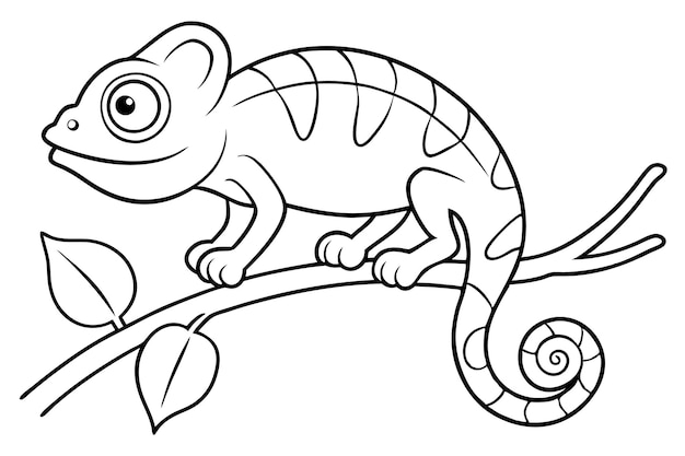 un dibujo de un lagarto en un árbol con un fondo blanco