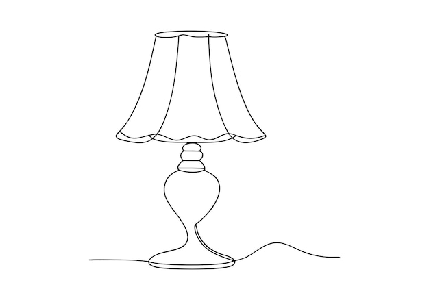 Dibujo de la lámpara de mesa de una línea