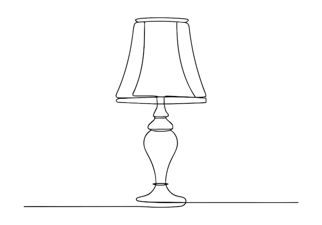 Dibujo de la lámpara de mesa de una línea