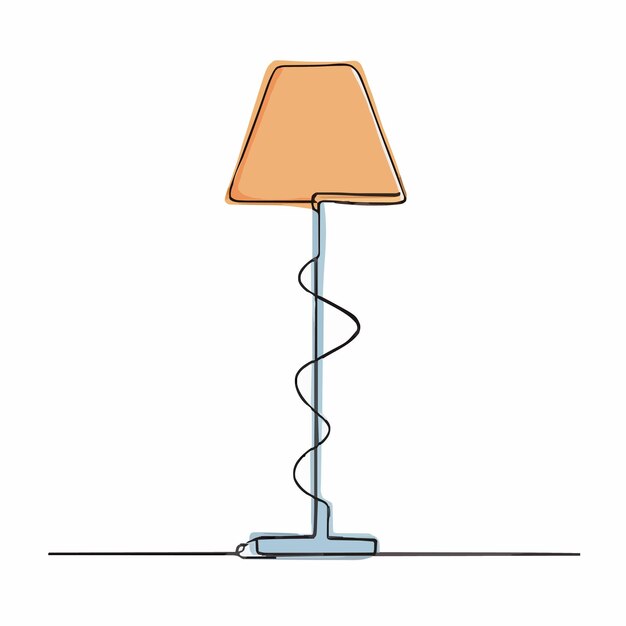 un dibujo de una lámpara con una sombra de lámpara en ella